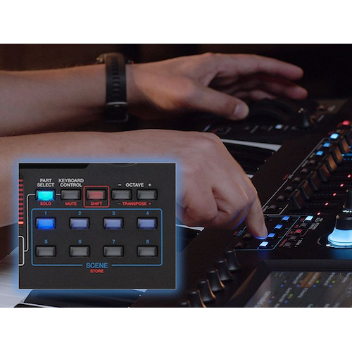 Teclado dedicado, control de partes y escenas